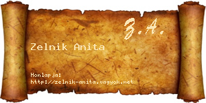 Zelnik Anita névjegykártya